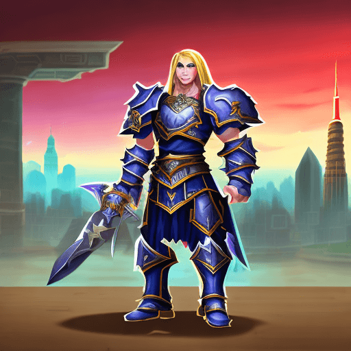 AI generated: Retribution Paladin from World of Warcraft, designed in the Pop Mart style. The character features a...