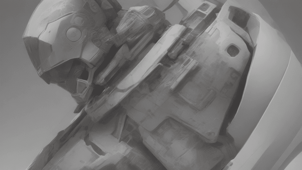 AI generated: 3D rendering of a close up of a robot wearing a helmet, matte painting unreal engine, as a fortnite ...