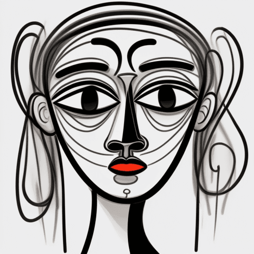 AI generated: Line Drawn Faces, Abstract Art, Picasso Doodle Art Style Top Artistic 