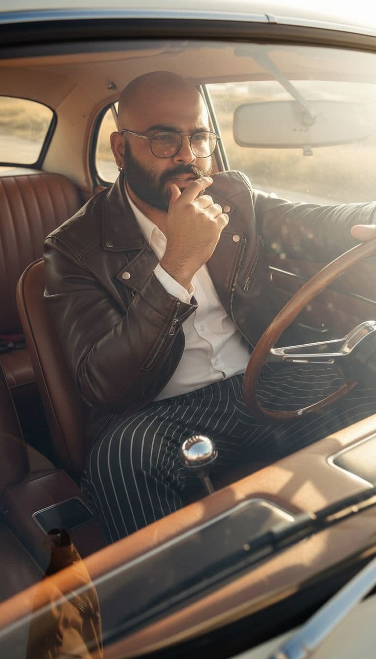 AI generated: a stylish young man with a lean, toned physique (around 57 kg, 5'6" tall) — his beard remains unchan...