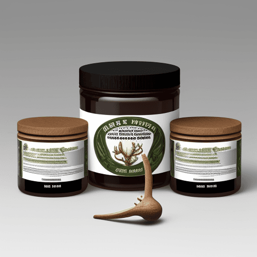 AI generated: Deer antler product packaging

