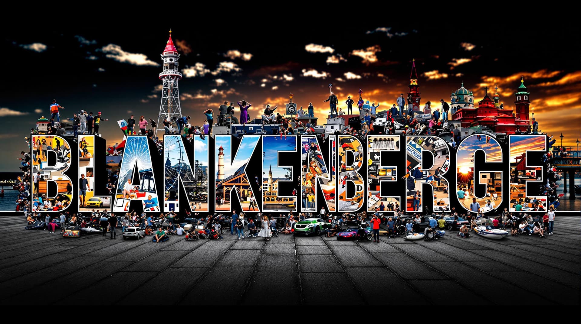 AI generated: A striking, high-contrast cinematic photo-style vertical collage that captures the essence of Blanke...