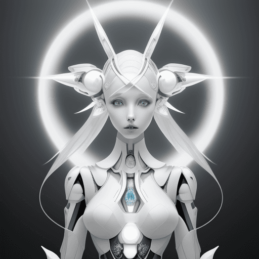 AI generated: a fashion artist creates a digitally styled portrait of a female with a white body, in the style of ...