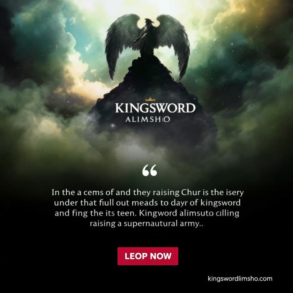 AI generated: Kingsword Alimosho Teens Church .... Raising a supernatural army, use a white background with rainbo...