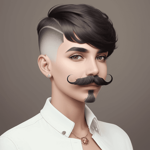 AI generated: lenine with a trendy hair cut and trendy mustache