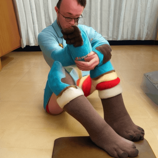 AI generated: gay, furry, donkey Kong, feet,  soles