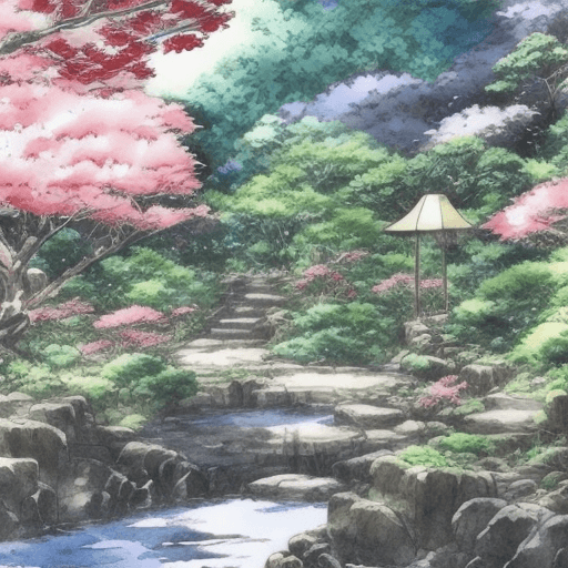 AI generated: japanese anime watercolor style garden of eden