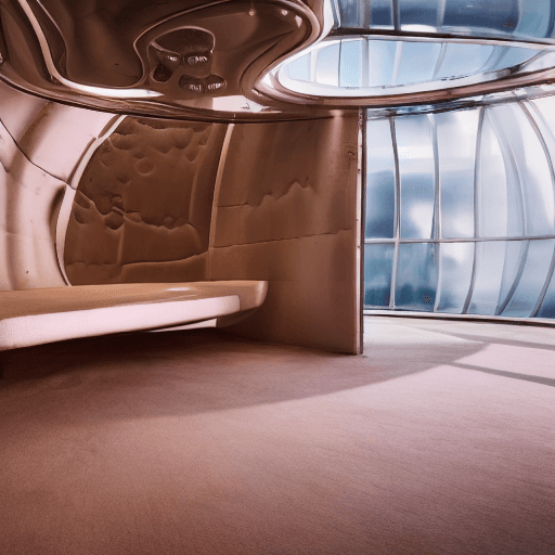 AI generated: Highly detailed photography of a futuristic brothel