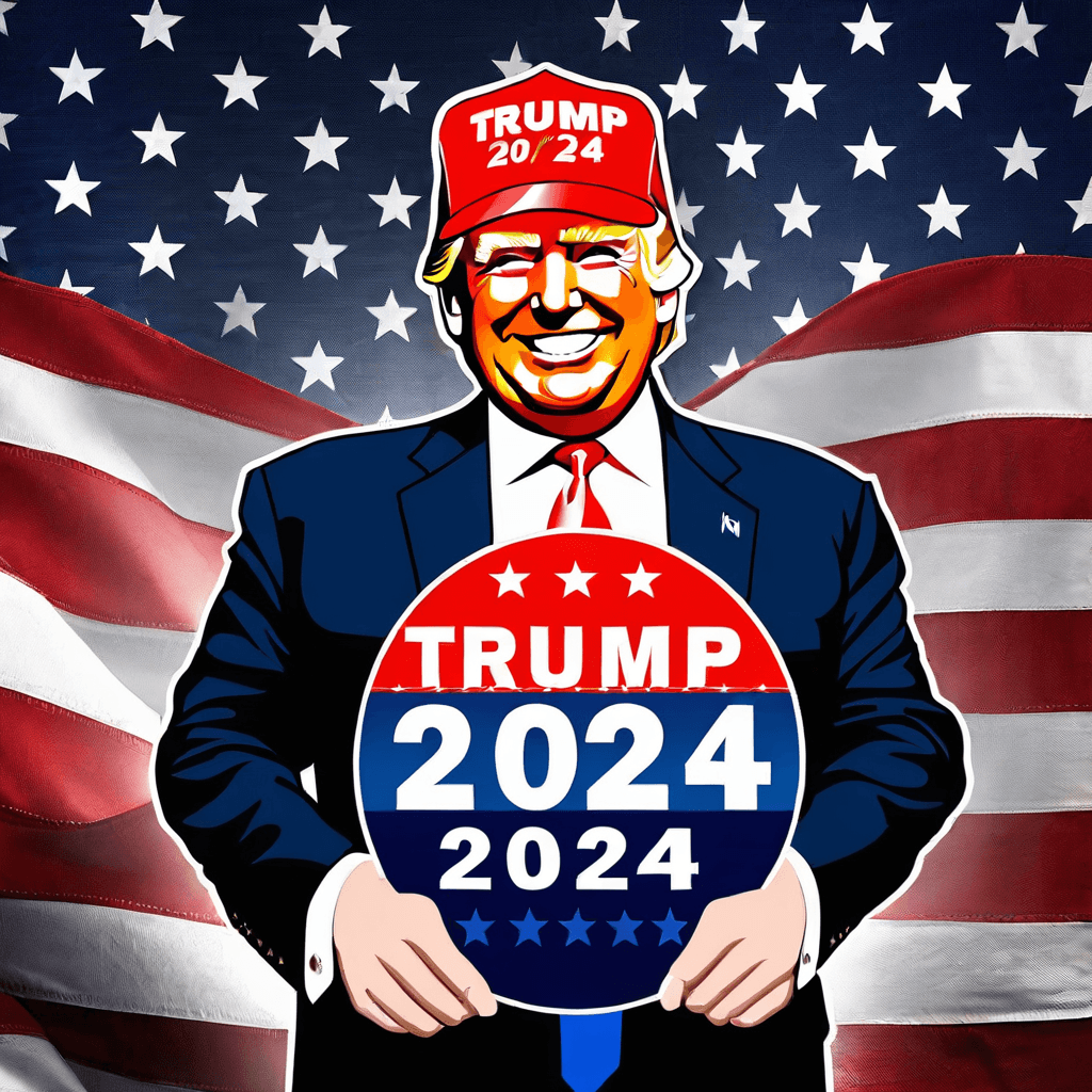 AI generated: Trump 2024!! ELECTION WINNER!! wearing a MAGA HAT!