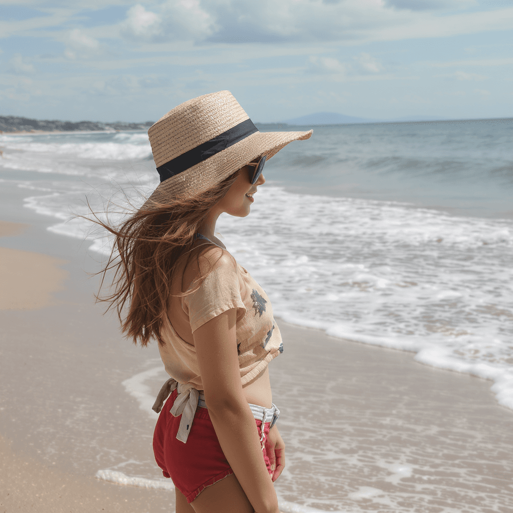 AI generated: girl on beach