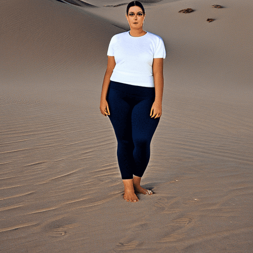 AI generated: imagine, fitness female model, Saudi Arabia desert setting