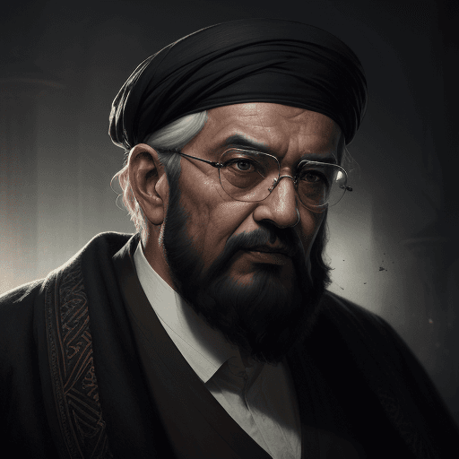 AI generated: Ibn Rushd Islamic philosophy, old man, old face, Well Defined, Artwork, Cinematic, 8K, Dark Backgrou...