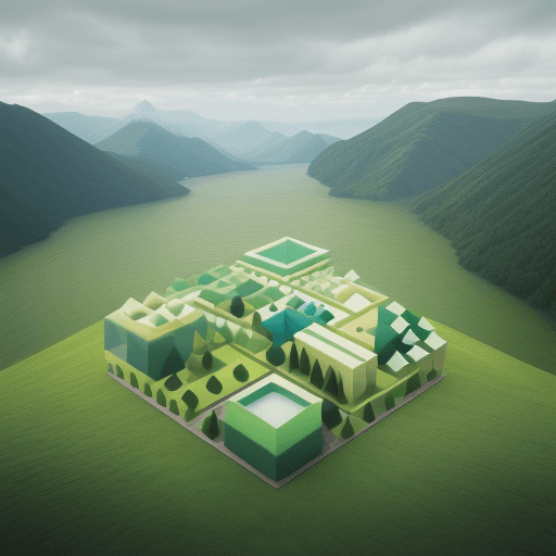 AI generated: a landscape photo which have Irregular geometric shapes in small size and repeated