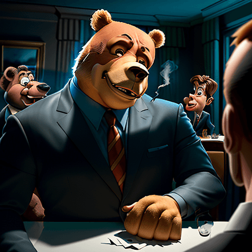 AI generated: A high-detail Pixar-style businessman cartoon character at party scene, drunk with head on table ful...