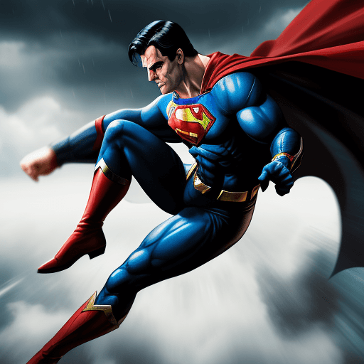 AI generated: Superman punch batman ,4 k ultra hd