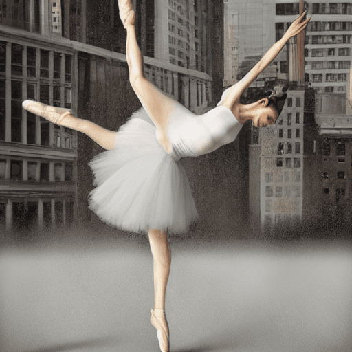 AI generated: Urban Ballerina with tutu and body from balenciaga, Dripping paint across the shape :: realistic cha...