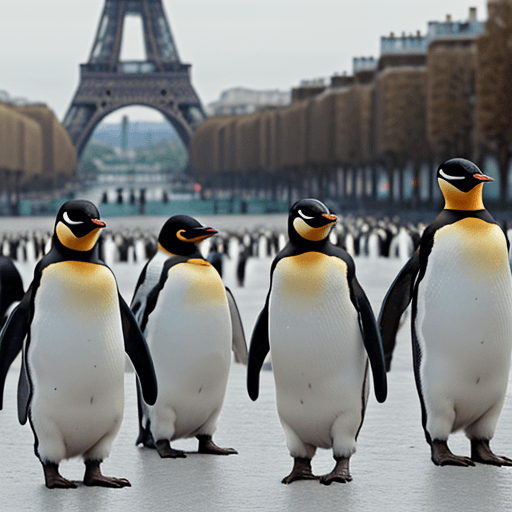 AI generated: penguins in paris