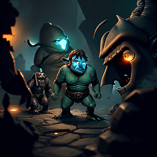 AI generated: bogtroll war with golems, secret, sneaky, devious, masters, 8k, nanites, no errors, perfect, volumet...