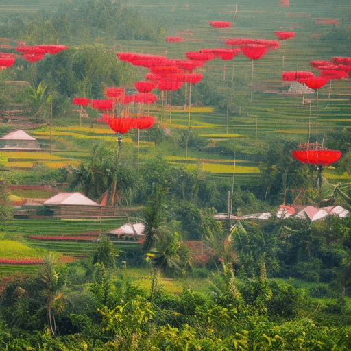 AI generated: landscapes of Southwest Vietnam during the Lunar New Year
