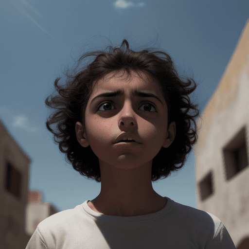 AI generated: una joven gritando muy fuerte de miedo, mirando al cielo, rasguñandose la cara y el fondo que este d...