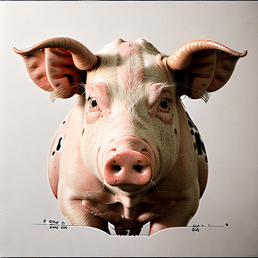 AI generated: pencil portrait of a biotechnological gene spliced cross between pig and cow