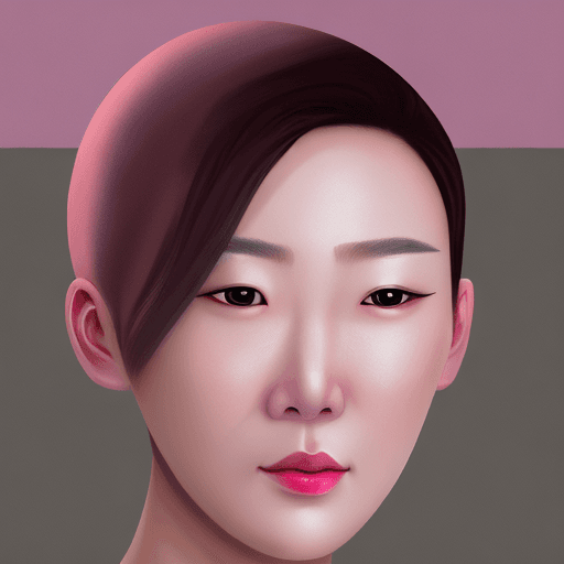 AI generated: Generate a hyper-realistic portrait of a young atractive Korean woman with a bald head, captured in ...
