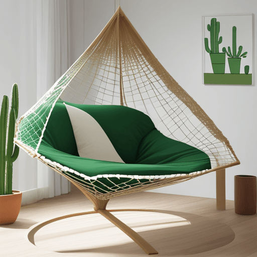 AI generated: hamaca, minimalist design with cactus inspiration
