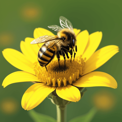 AI generated: bee sitting on top of a yellow flower, 
