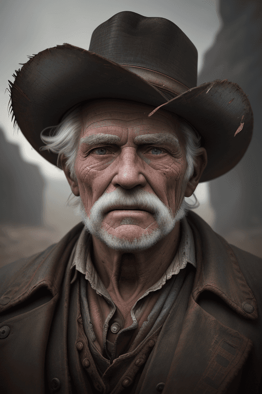 AI generated: a portrait of an 85 years old coal miner in 18th century, with highly detailed face by greg rutkowsk...