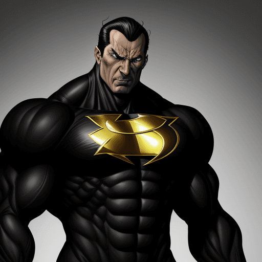 AI generated: Black Adam inspiration evil guy with grey suit