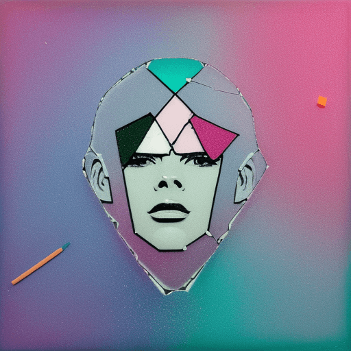 AI generated: pastell art with broken glass like a 80s music album artwork