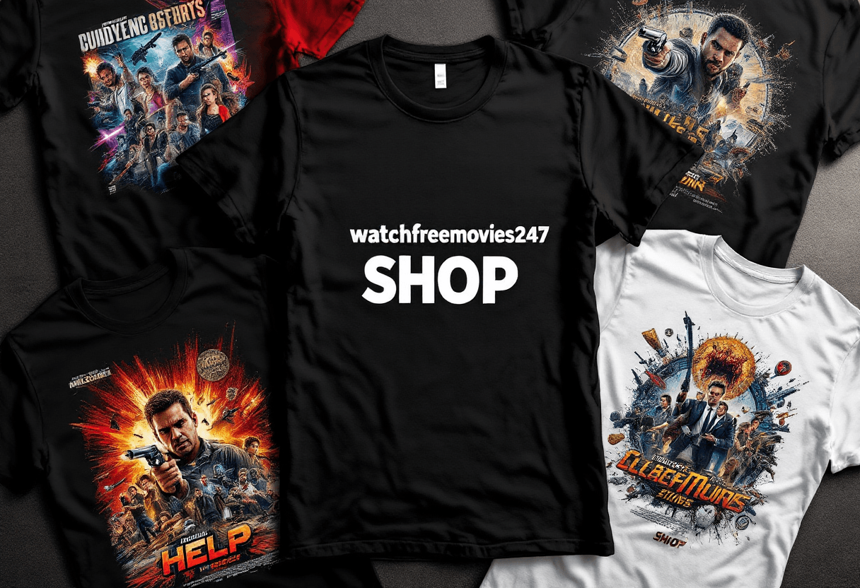 AI generated: Create an image showcasing several T-shirts with bold and dynamic designs inspired by action and cri...