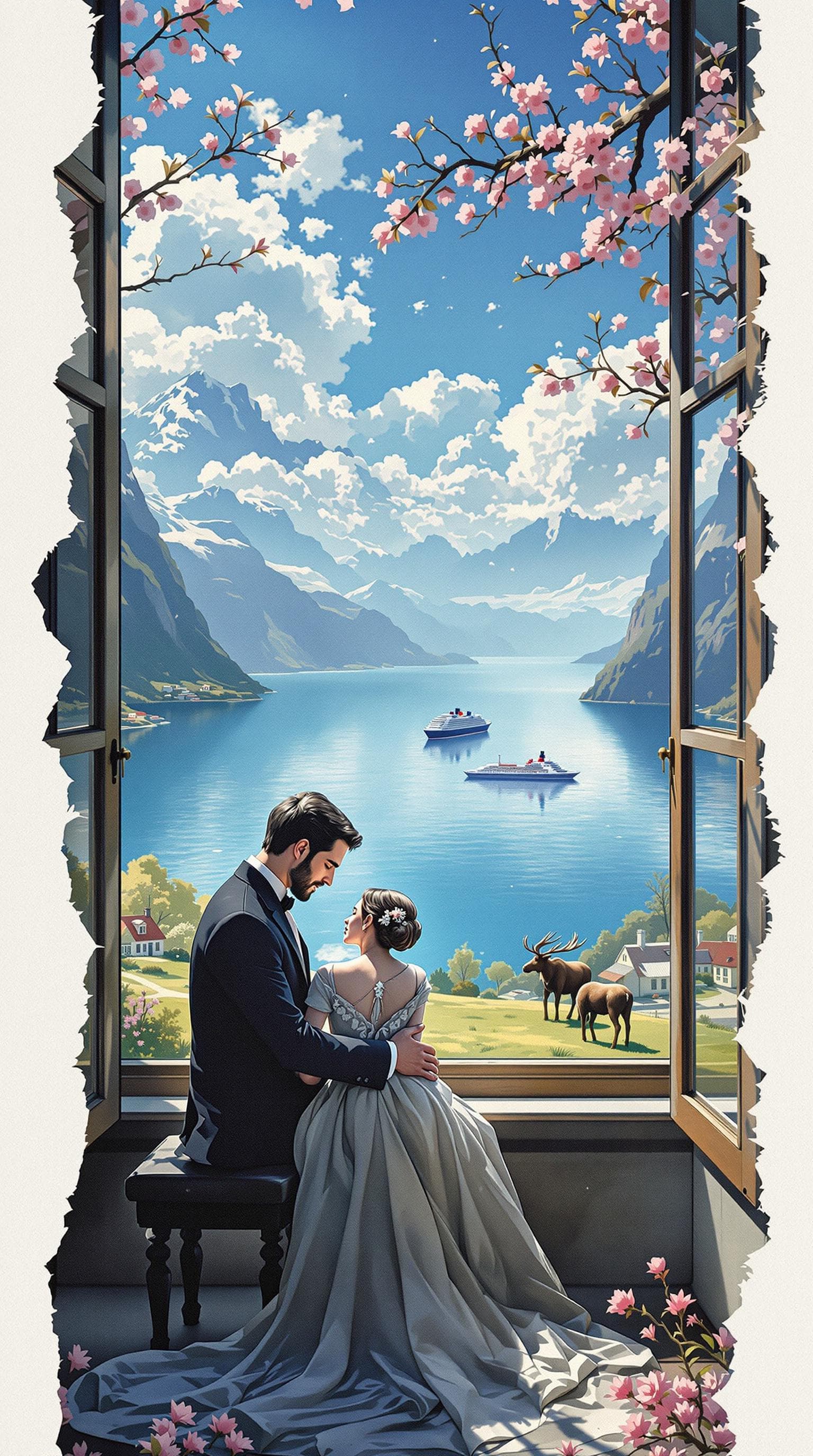 AI generated: A mesmerizing collaboration of artistic worlds, as if Studio Ghibli and Claude Monet had painted a m...