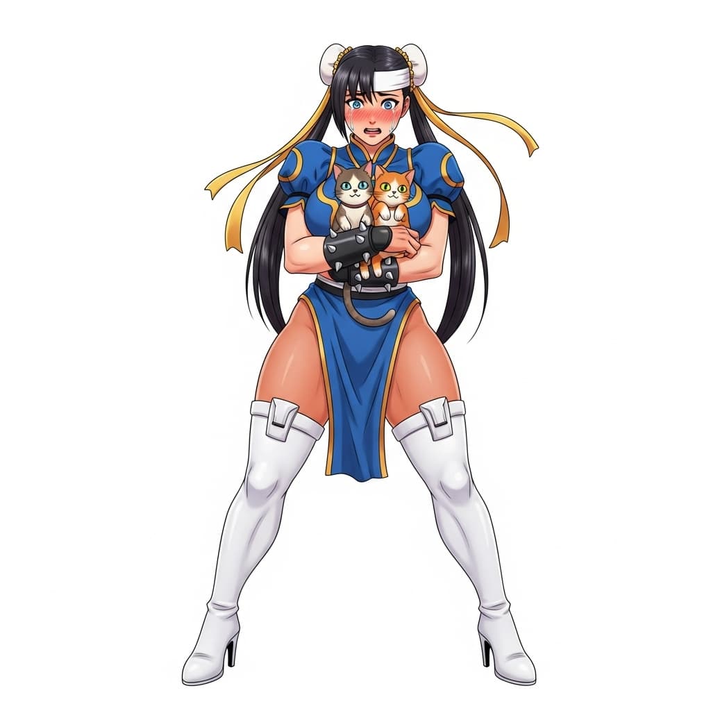 AI generated: Cute femboy named Chun (Chichi) Fei-meng and goes by he/him/they/them.  24 yrs, (scared/fierce perso...