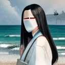 AI generated: ((masterpiece)), (best quality), (absurdres), black hair, yamamura_sadako, (white kimono, black obi)...