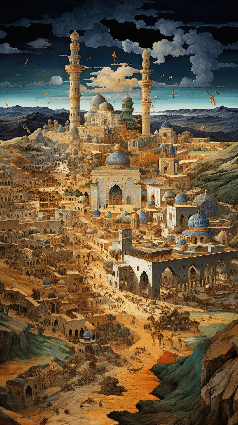 AI generated: The territory of Khwarezm, which occupied most of Central Asia, including Uzbekistan, Turkmenistan, ...