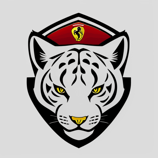 AI generated: brand shield logo with a big wild cat in the style of ferrari and lamborghini 