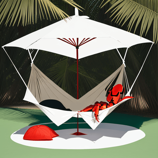 AI generated: chillout hamaca, minimalist design with lobster inspiration