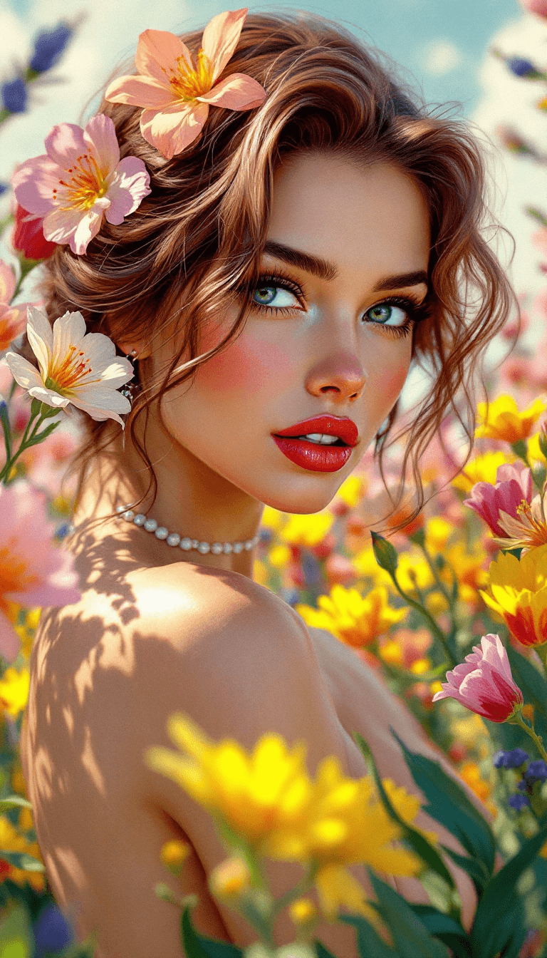 AI generated: A captivating depiction of a pin-up woman, inspired by the artistic style of Vincent Van Gogh. Rende...