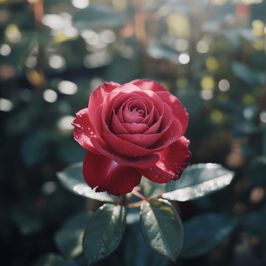 AI generated: close up shot of a rose with a blurry background