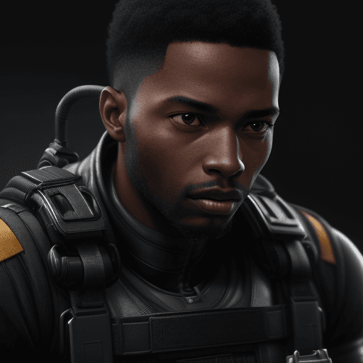 AI generated: black man training, hyper-realism, high detail, octane render, 8k