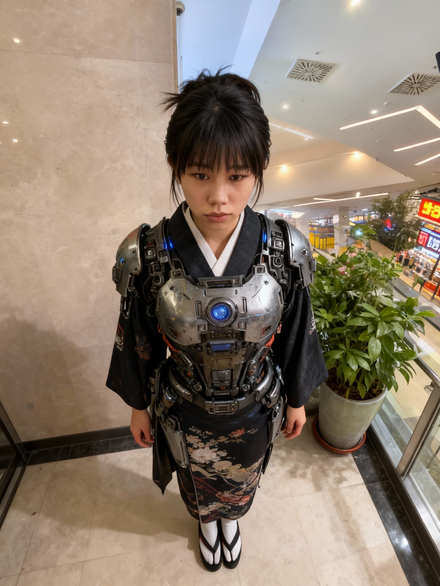 AI generated: A 30-year-old Japanese beauty.Atompunk,Whole body image, High Angle Shot, cinematic shot, Center the...