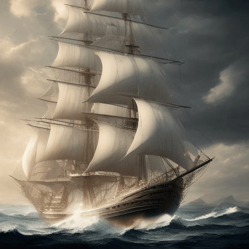 AI generated: Photo of a ultra realistic sailing ship, dramatic light, pale sunrise, cinematic lighting, battered,...