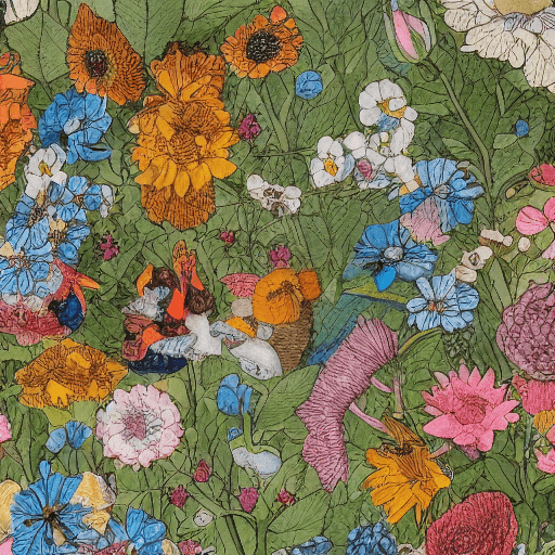 AI generated: Zeichne ein feministisches und empowerndes Bild, colourful flowers everywere, intricate artwork by B...