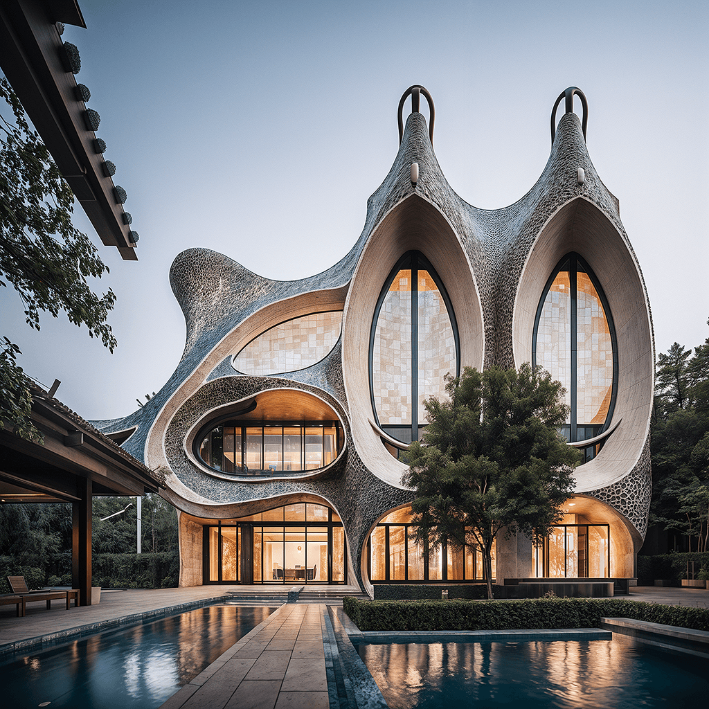 AI generated: (cinematic atmosphere RAW photo shot by dslr Fujifilm XT3,Lifelike textures) BREAK modern architectu...