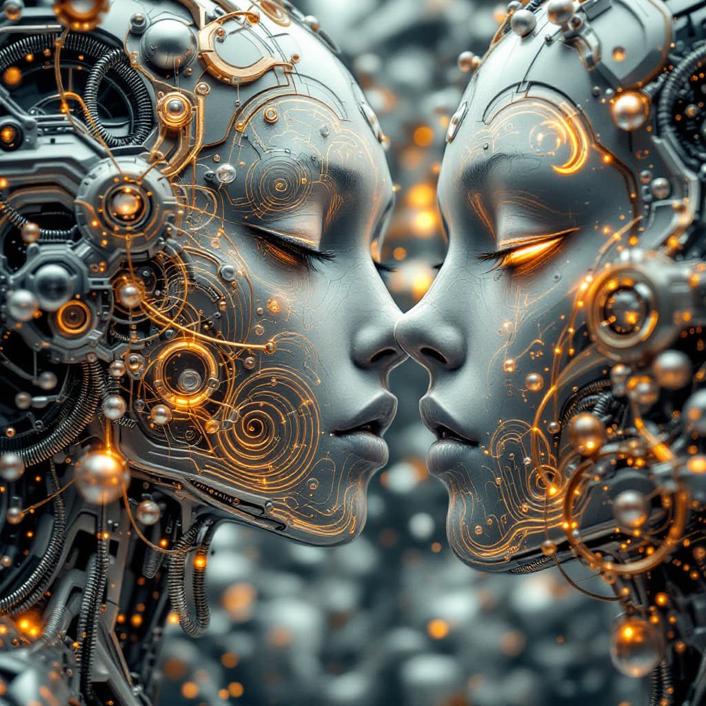 AI generated: art from the 'art of control' collection by jasper harvey, in the style of futuristic optics, silver...
