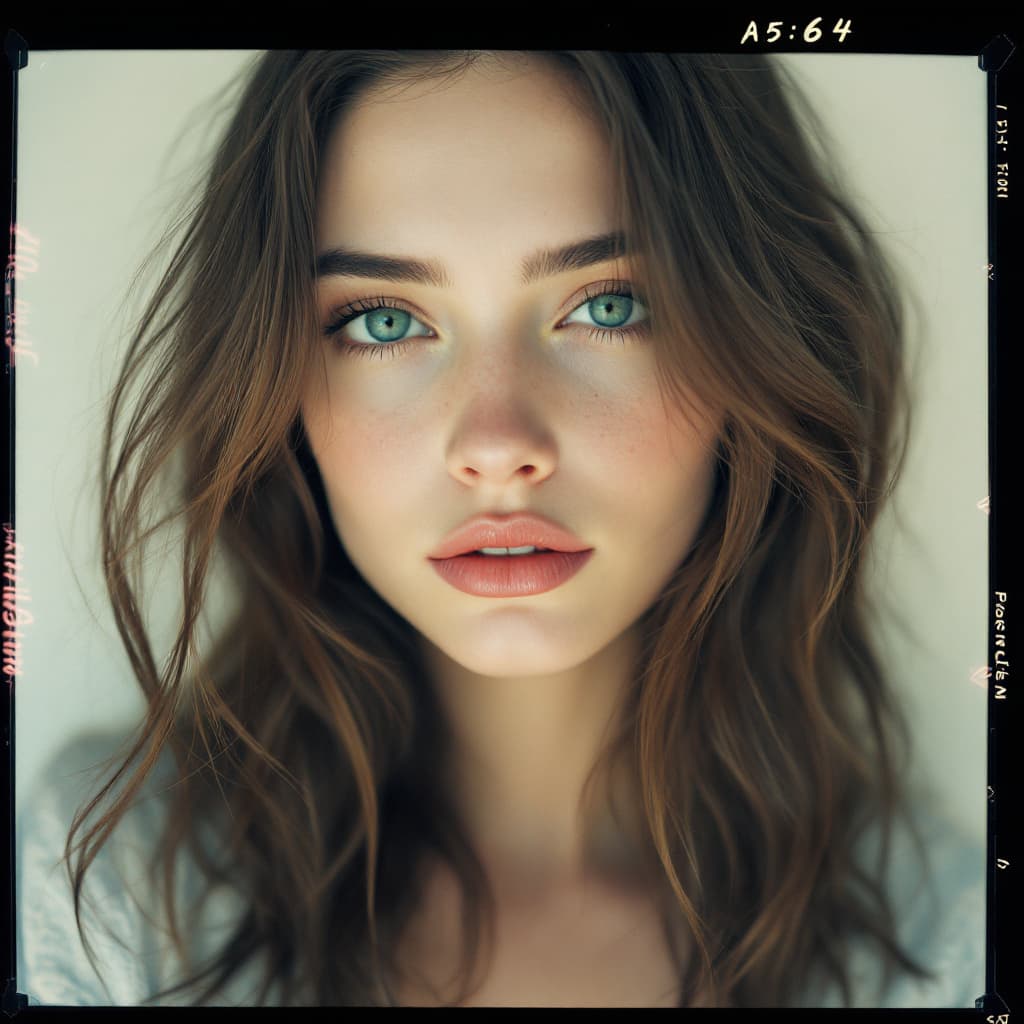 AI generated: female, Caucasian, Polaroid proof for a shoot, hyper-realistic, lifelike --ar 35:64 --style raw