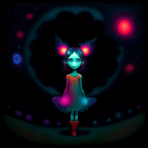 AI generated: cute little girl holographic, , , by Andy Kehoe