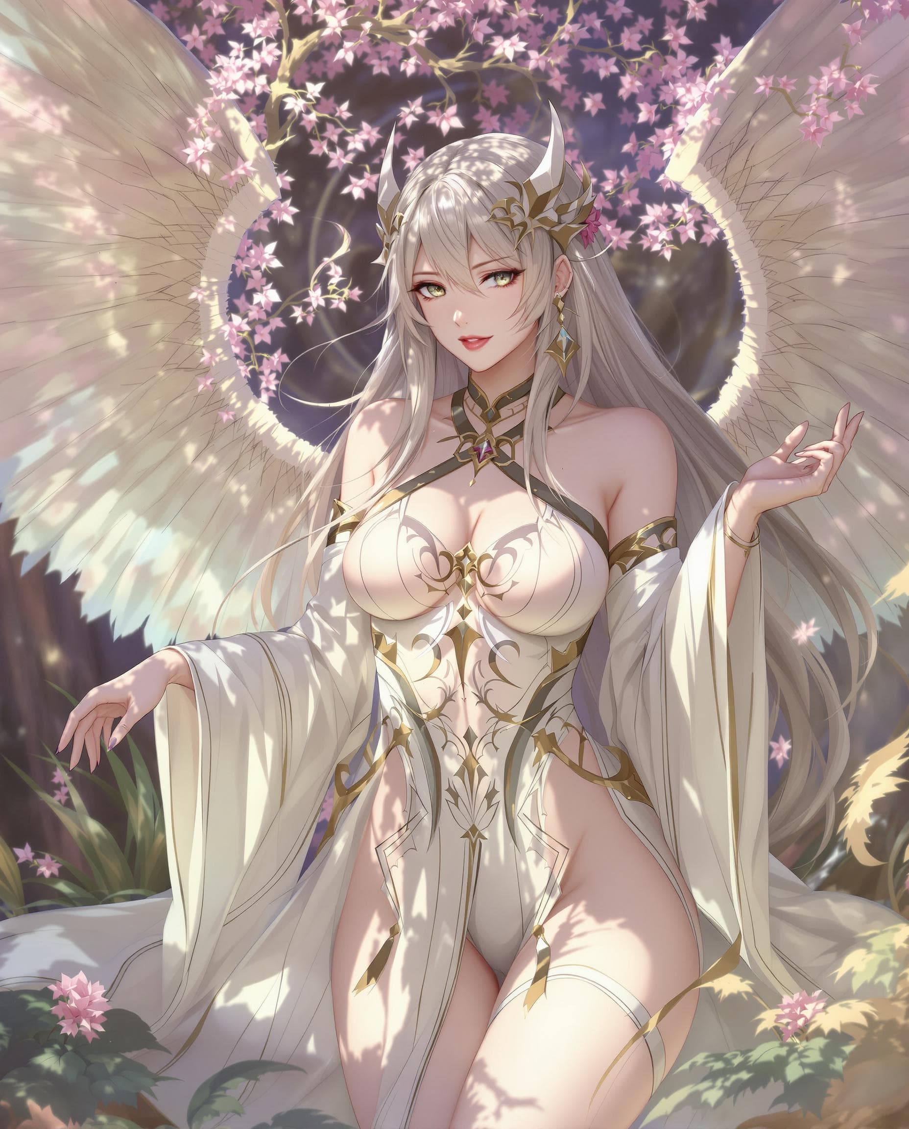 AI generated: Random godess creature anime milf. random age. Random god place environment. Godess clothes. Reveali...