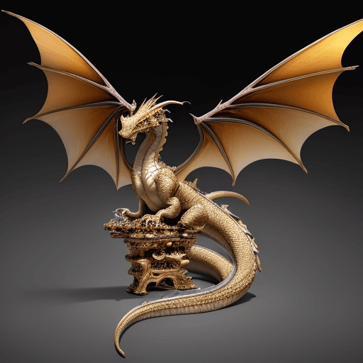AI generated: A majestic dragon that blends Eastern and Western styles, featuring a long, sinuous body characteris...